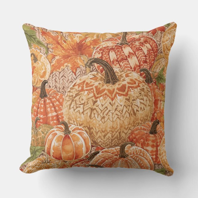 Vintages, Pumpkins Patch Crochet Design Kissen (Vorderseite)