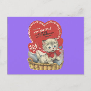 Vintages Purr-fect Kitten Valentin Feiertagspostkarte