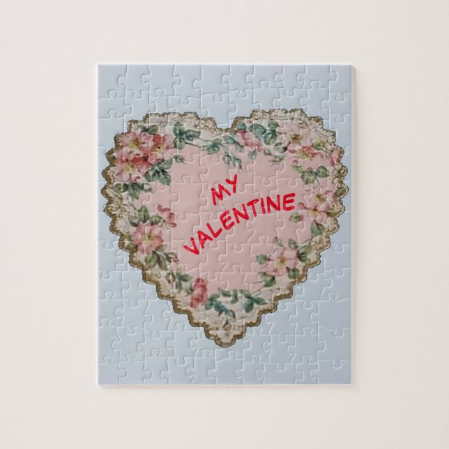 Vintages Puzzlespiel Herzvalentines Tages (Vertikal)