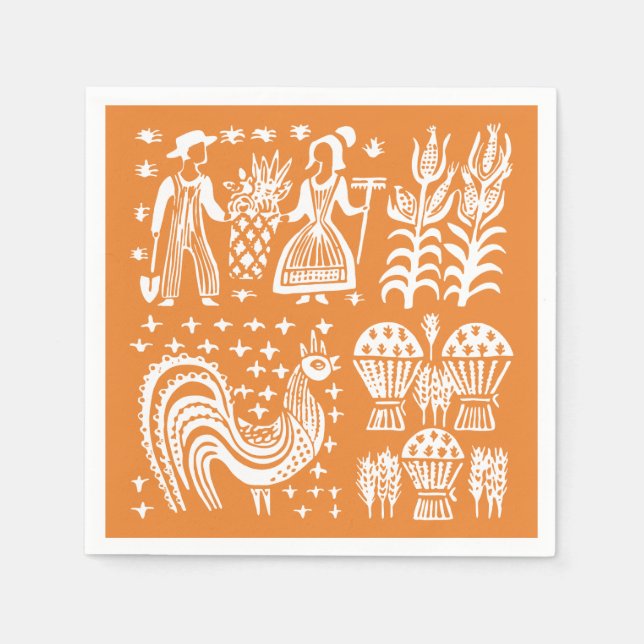 Vintages Pyrex-Muster - Butterprint (Amish-Bauer) Serviette (Vorderseite)