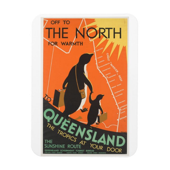Vintages Queensland Australia Pinguine Magnet (Vertikal)