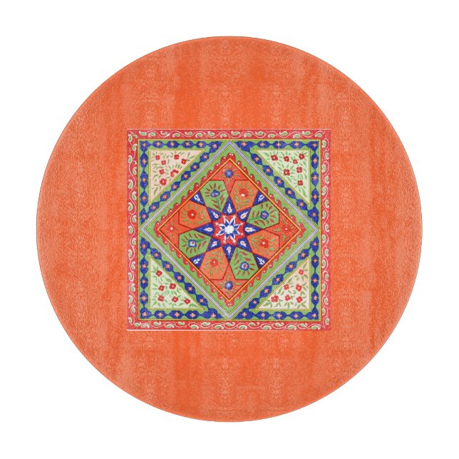 Vintages Quilt-Schnittmuster Schneidebrett (Vorderseite)