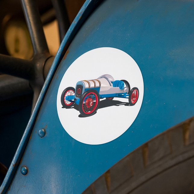 Vintages Race Car Classic Auto Runder Aufkleber (Von Creator hochgeladen)