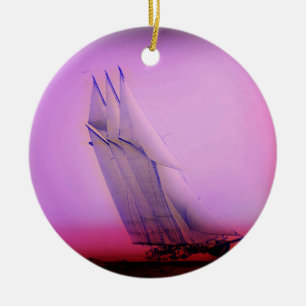 Vintages Racing Yacht Ornament