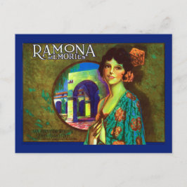 Vintages Ramona Erinnerungen Lemons Label Postkarte