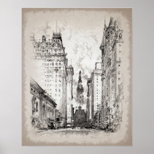Vintages Rathaus von Philadelphia Poster