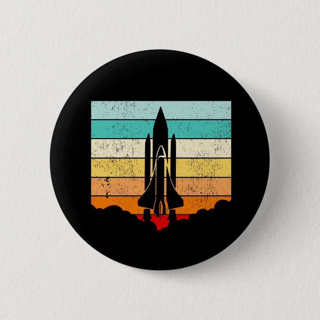 Vintages Raumschiff/Raumfahrt/Raumfahrzeug Button (Vorderseite)