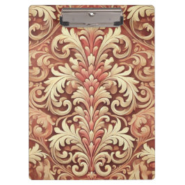 Vintages Red and Gold Damask Muster Klemmbrett