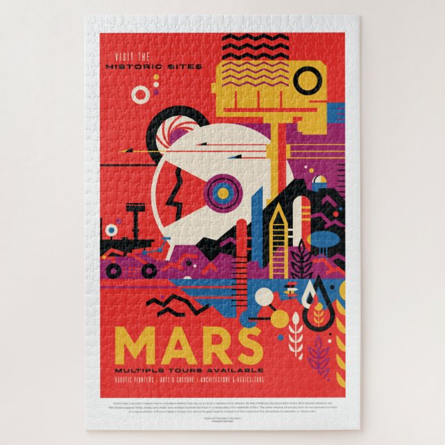 Vintages Red Planet Mars Space Travel Poster (Vertikal)