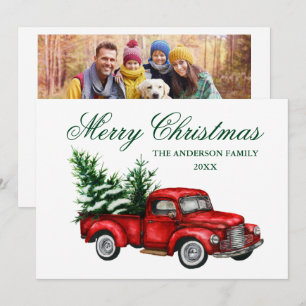 Vintages Red Truck Foto Zurück Weihnachten