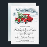 Vintages Red Truck Weihnachtsfeiertag Open House Einladung<br><div class="desc">Vintager Red Truck Weihnachtsfeiertag Open House Einladung.</div>