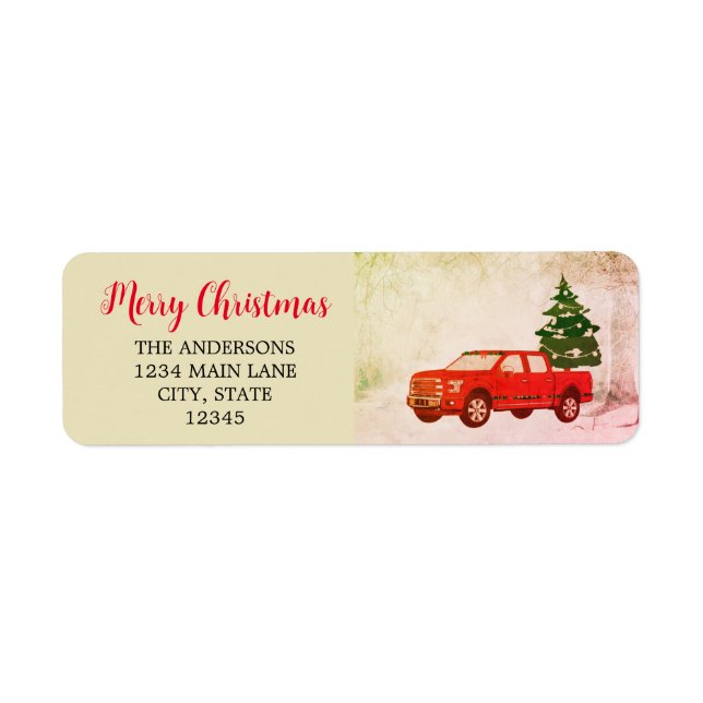 Vintages Red Truck Weihnachtsrückgabe (Vorne)