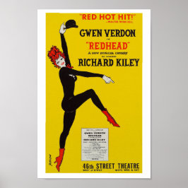 Vintages Redhead Musical Theater Art Print Poster