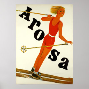 Vintages Reise-Plakat Arosas die Schweiz Poster