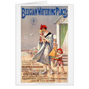 Vintages Reise-Plakat Belgiens Ostende wieder