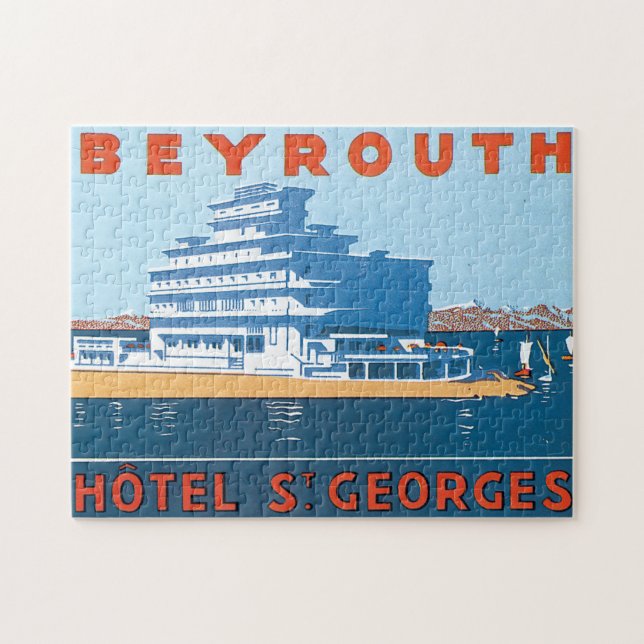 Vintages Reise-Plakat Beyrouth St. Georges (Horizontal)