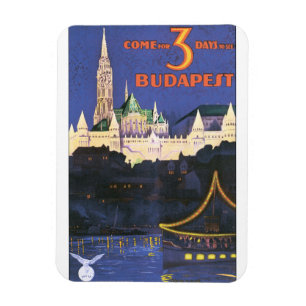 Vintages Reise-Plakat Budapests Magnet