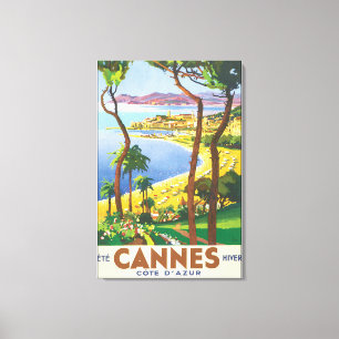 Vintages Reise-Plakat Cannes Cote d'Azur Leinwanddruck