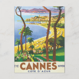 Vintages Reise-Plakat Cannes Cote d'Azur Postkarte