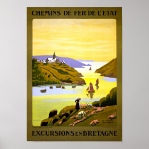 Vintages Reise-Plakat Frankreichs Bretagne wieder Poster