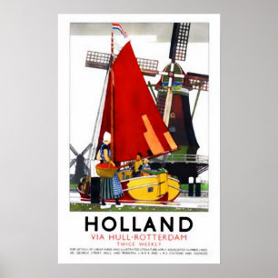 Vintages Reise-Plakat Hollands   Poster