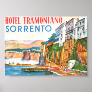 Vintages Reise-Plakat, Hotel Sorrent Italien Poster