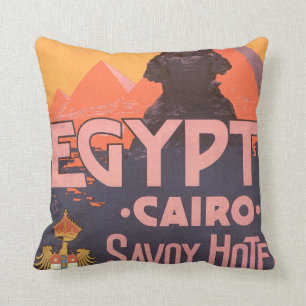 Vintages Reise-Plakat Kairos Ägypten Kissen
