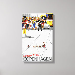 Vintages Reise-Plakat Kopenhagens wieder Leinwanddruck