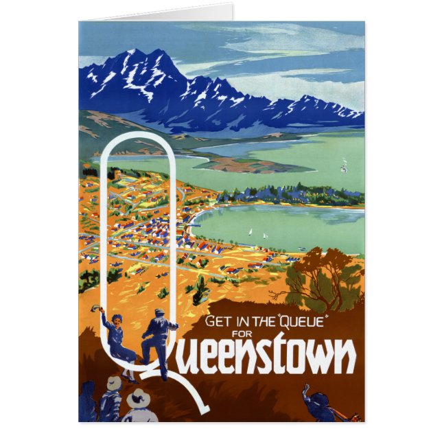 Vintages Reise-Plakat Neuseelands Queenstown (Vorne)