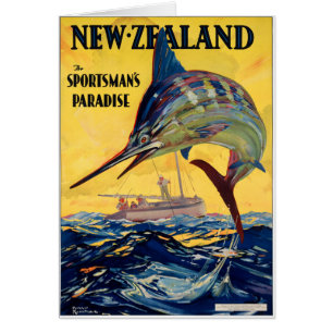 Vintages Reise-Plakat Neuseelands wieder