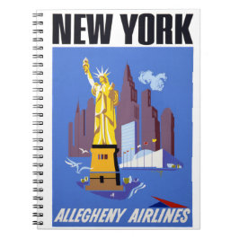Vintages Reise-Plakat New York Notizblock