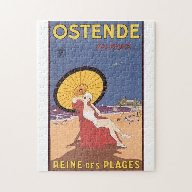 Vintages Reise-Plakat Ostende-Belgique (Vertikal)