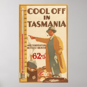 Vintages Reise-Plakat Tasmaniens Poster