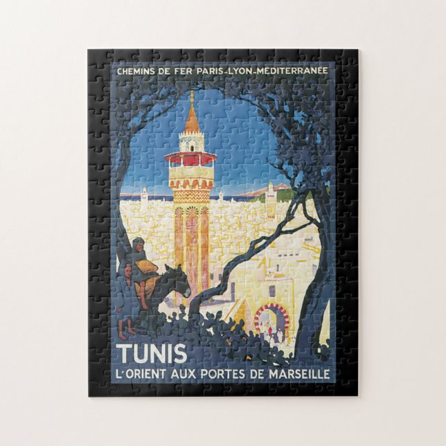Vintages Reise-Plakat Tunis (Vertikal)
