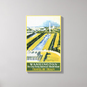 Vintages Reise-Plakat Washingtons wieder Leinwanddruck