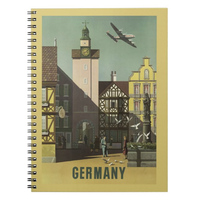 Vintages Reisenotizbuch DEUTSCHLANDS Notizblock (Vorderseite)