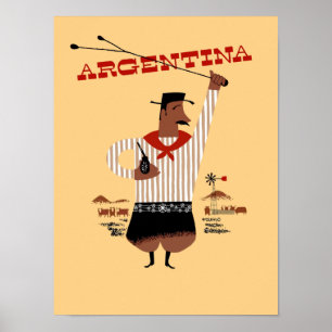 Vintages Reiseplakat Argentiniens Poster