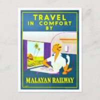 Vintages Reiseplakat der malayischen Eisenbahn