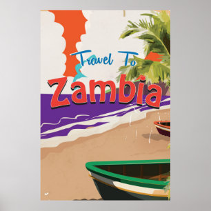 Vintages Reiseplakat des Sambias Poster