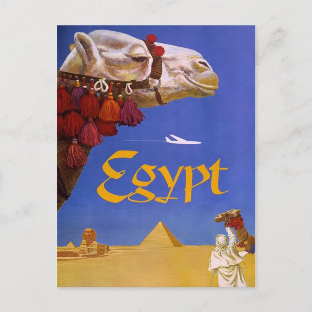 Vintages Reiseplakat für Ägypten Postkarte (Vorderseite)