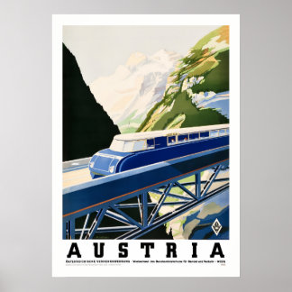 Vintages Reiseplakat für Österreich | Retro Alpine Poster