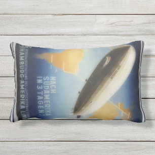 Vintages Reiseplakat Graf Zeppelin Lendenkissen