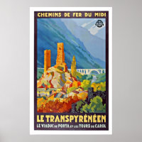 Vintages Reiseplakat "Le Transpyrénéen"