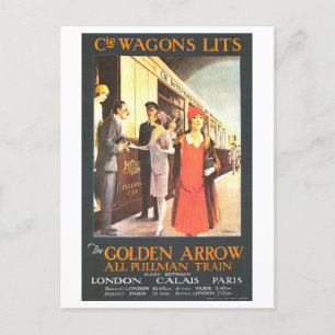 Vintages Reiseplakat London-Calais-Paris Postkarte