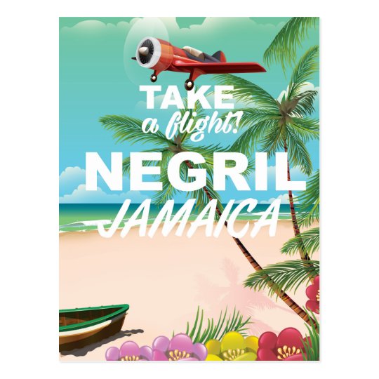 Vintages Reiseplakat Negril Strand-Jamaikas Postkarte