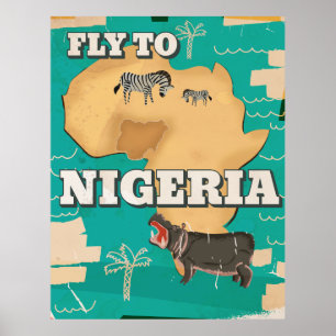Vintages Reiseplakat Nigerias Poster