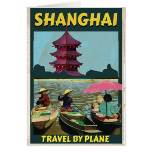 Vintages Reiseplakat Shanghais