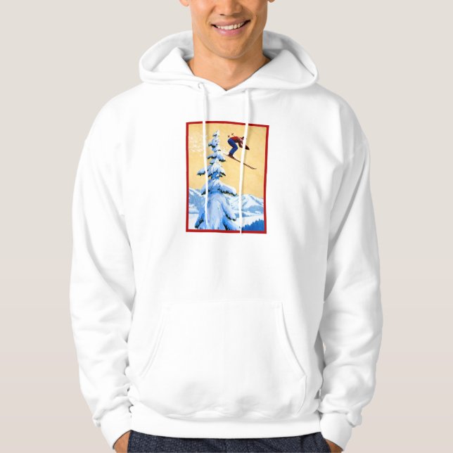 Vintages Reiseplakat, Skipullover Hoodie (Vorderseite)