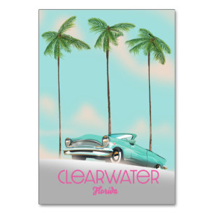 Vintages Reiseplakat von Clearwater Florida Tischnummer
