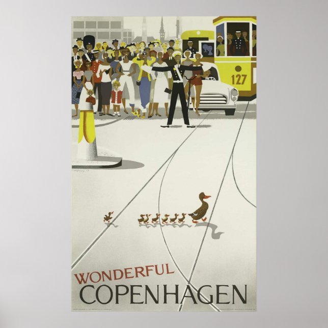 Vintages Reiseplakat von Kopenhagen, Retro Poster (Vorne)